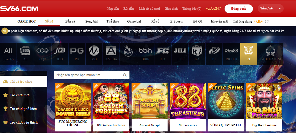 Bánh Xe Thử Vận May trong Sức Mạnh Rồng Thiêng SV66