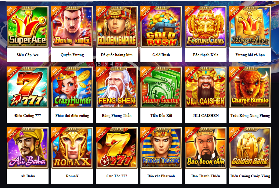 Các trò chơi tại sảnh game JILI GAMING