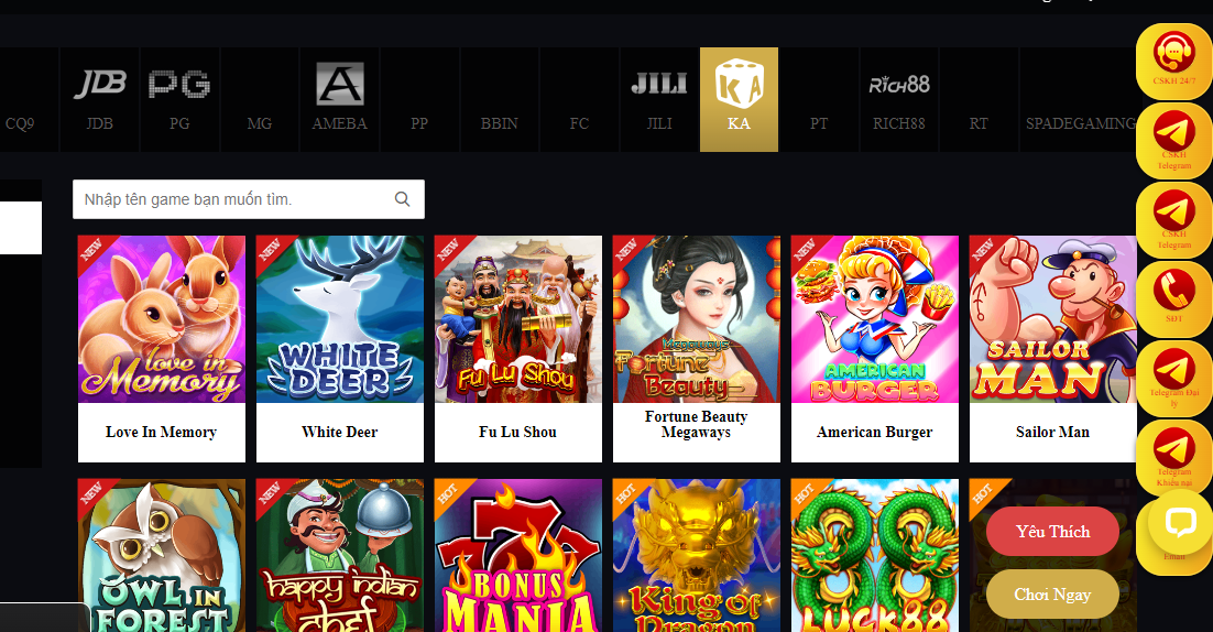 KA GAMING là sảnh game được khá nhiều người lựa chọn