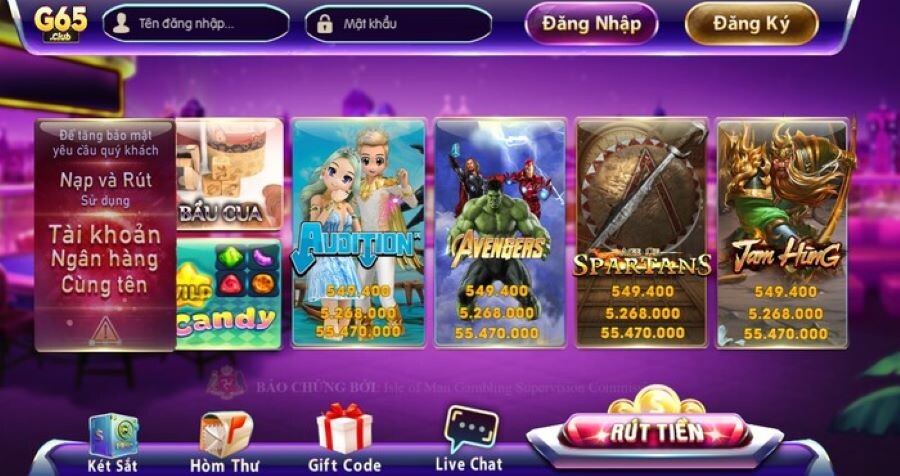 Cổng game G65 Club có những trò chơi gì?