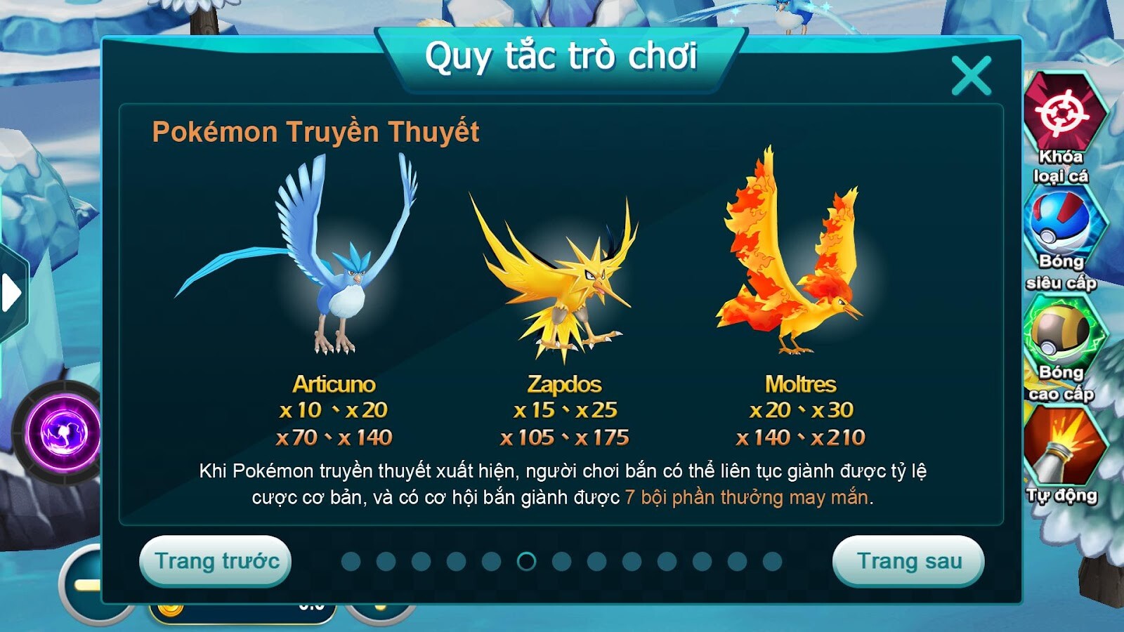 Đối với Pokemon truyền thuyết 