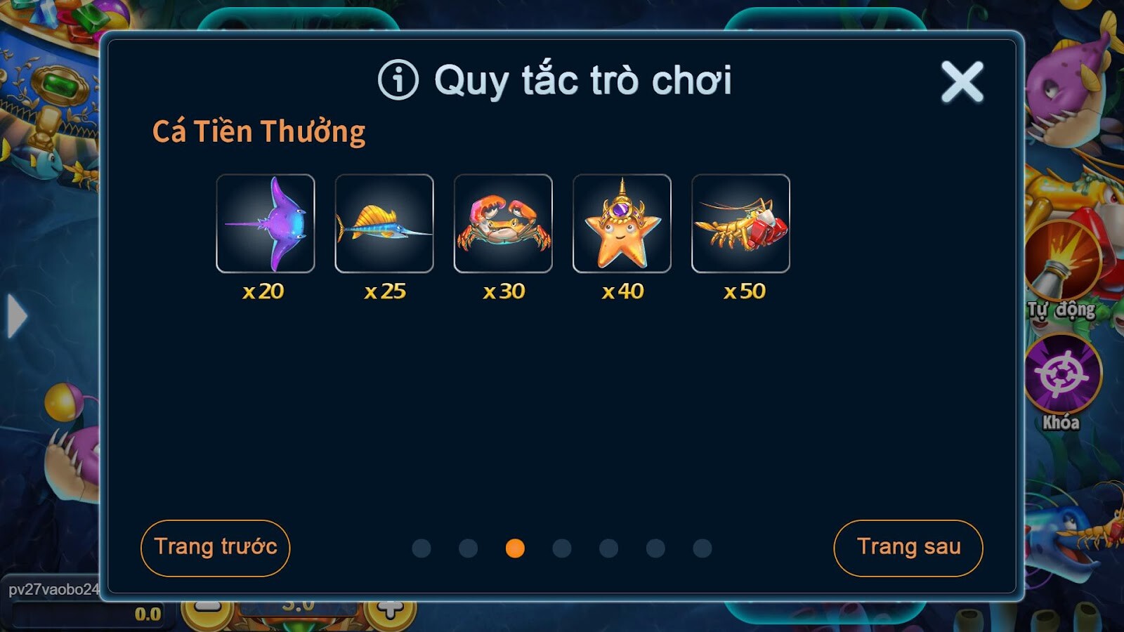 Tỷ lệ nhân thưởng của cá tiền thưởng 