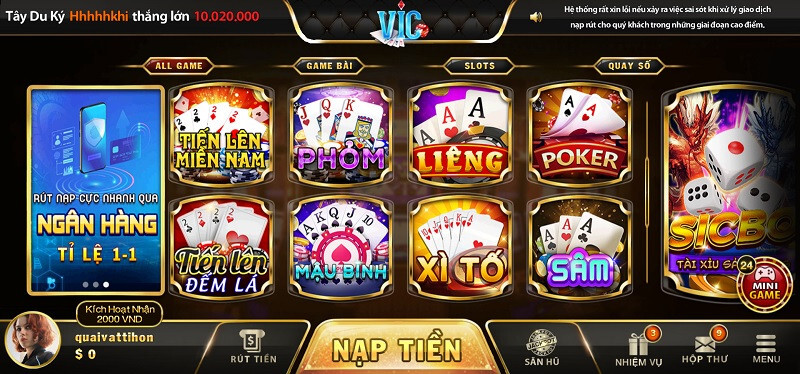 Cổng game Vic99 Win có nhiều tựa game hấp dẫn với tỷ lệ trả thưởng cao