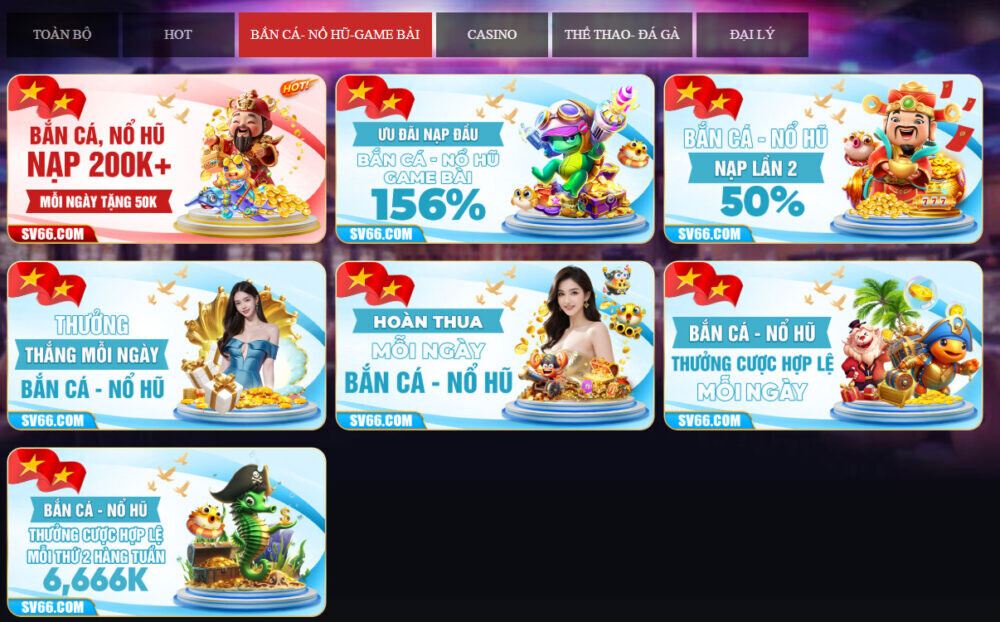 Các sản phẩm giải trí của SV66 đều có quà khủng