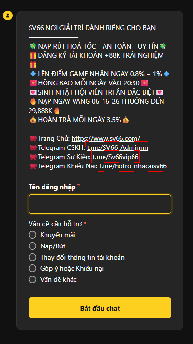 Chat trực tiếp hỗ trợ người dùng