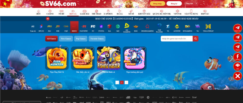 SV66 hợp tác với rất nhiều nhà phát hành game bắn cá đổi thưởng hàng đầu thế giới